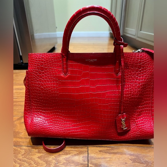 Yves Saint Laurent, Embossed Small Rive Gauche Cabas Tote - Picture 2 of 7